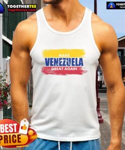 Alt Text: Official Make Venezuela Great Again flag tank top featuring vibrant colors and patriotic design for stylish supporters.