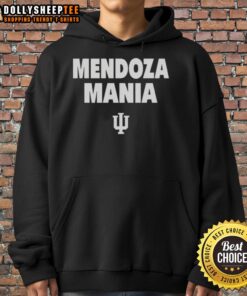 Alt Text: Official Mendoza Mania Indiana Hoosiers logo hoodie featuring vibrant colors and a stylish design for fans.