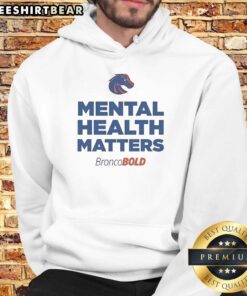 Official Boise State Broncos Mental Health Matters hoodie in navy blue, promoting mental health awareness and team spirit.