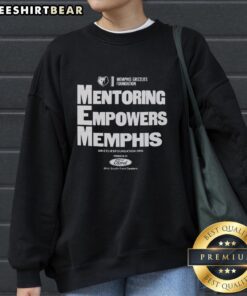Official Mentoring Empowers Memphis Grizzlies sweatshirt featuring team logo and vibrant colors for fans and supporters.