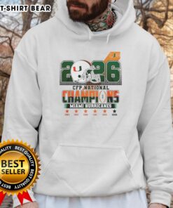 Alt Text: Official Miami Hurricanes CFP National Champions 2026 Hoodie featuring team colors and logo design.
