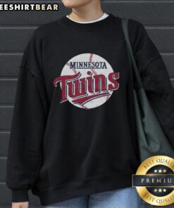 Alt Text: Official Minnesota Twins 87 Sweatshirt in navy with team logo, perfect for baseball fans and casual wear.