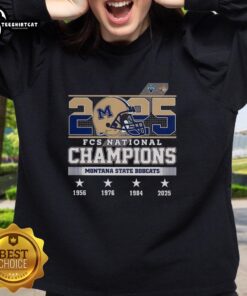 Official Montana State Bobcats FCS National Champions 2025 helmet logo sweatshirt showcasing team spirit and pride.