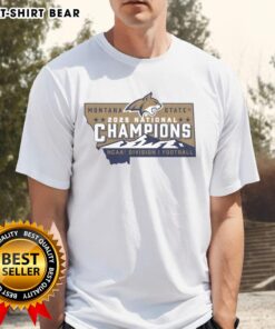 Alt Text: Official Montana State Bobcats Football 2025 National Champions NCAA Division I T-Shirt showcasing team logo.