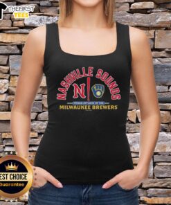 Official Nashville Sounds tank top featuring Milwaukee Brewers logo for proud affiliates, perfect for baseball fans.