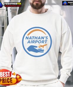 Official Nathan's Airport Logo Sweatshirt featuring a stylish design and vibrant colors for airport enthusiasts.