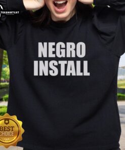 Alt Text: Official Negro Install Sweatshirt in black, featuring a stylish design and soft fabric, perfect for casual wear.