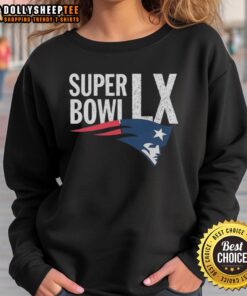 Official New England Patriots AFC Championship 2026 Super Bowl LX sweatshirt in team colors, perfect for fans.