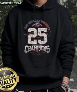 Alt Text: Official New England Patriots AFC East Division Champions Signature Hoodie showcasing team logo and championship details.
