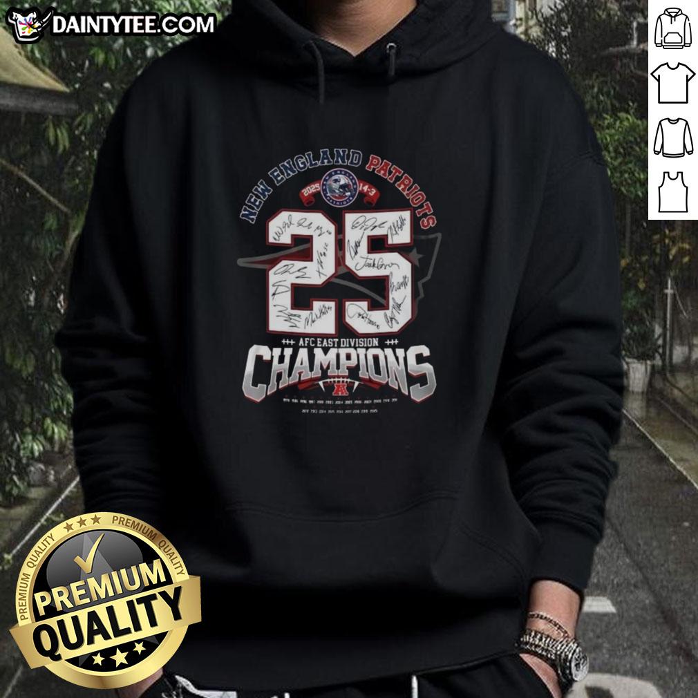 official-new-england-patriots-afc-east-division-champions-signature-hoodie Alt Text: Official New England Patriots AFC East Division Champions Signature Hoodie showcasing team logo and championship details.