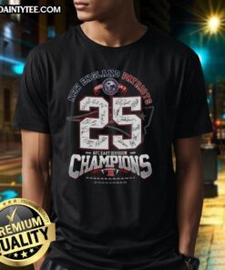 Official New England Patriots AFC East Division Champions Signature T-Shirt featuring team logo and championship details.