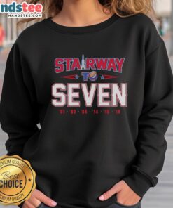 Alt Text: Official New England Patriots Mission Stairway To Seven Sweatshirt featuring team logo and stylish design.