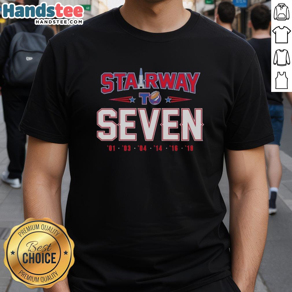 official-new-england-patriots-mission-stairway-to-seven-t-shirt Alt Text: Official New England Patriots Mission Stairway To Seven T-Shirt featuring team colors and logo, perfect for fans.