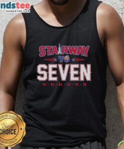 Alt Text: Official New England Patriots Mission Stairway to Seven tank top featuring team logo and championship-inspired design.