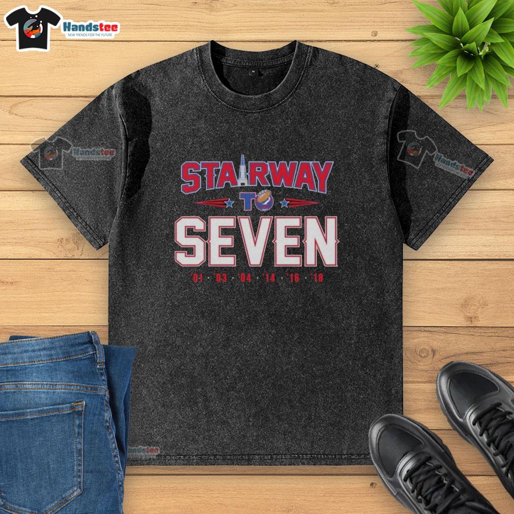 official-new-england-patriots-mission-stairway-to-seven-washed-t-shirt Alt Text: Official New England Patriots Mission Stairway to Seven washed t-shirt featuring team colors and logo, perfect for fans.