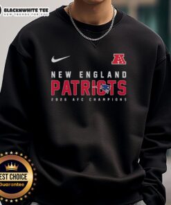 Official New England Patriots NFL AFC Championship 2026 Sweatshirt in navy blue, perfect for fans and game day wear.