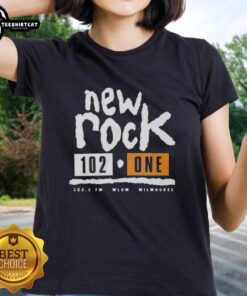 Official New Rock 102 One Milwaukee Ladies Tee in stylish design, perfect for fans of Milwaukee's rock music scene.