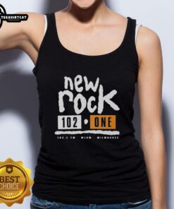 Official New Rock 102 Milwaukee Tank Top featuring a stylish design, perfect for summer wear and music lovers.