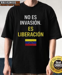Official No Es Invasion Es Liberacion Flag T-Shirt featuring vibrant design promoting liberation and cultural pride.