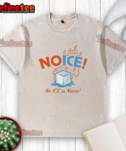 Alt Text: Official No ICE No ICE Is Noice washed t-shirt featuring a trendy design, perfect for casual wear and expressing style.