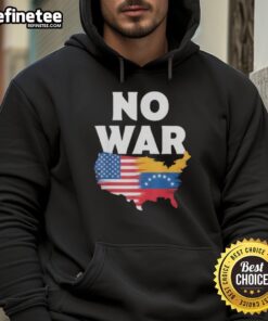Official No War Flag hoodie featuring Venezuela and America flags, promoting peace and unity in stylish apparel.