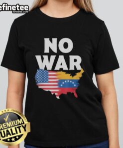 Official No War Flag: Venezuela and America design on a ladies' tee promoting peace and unity.