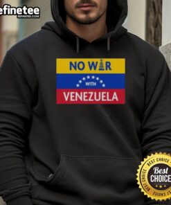 Alt Text: Official No War with Venezuela Flag Hoodie featuring a bold design promoting peace and solidarity.
