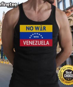 Official No War with Venezuela Flag Tank Top showcasing a vibrant design promoting peace and solidarity.