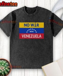 Official No War with Venezuela Flag Washed T-Shirt featuring a bold graphic design and soft cotton fabric.