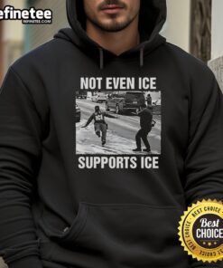 Official Not Even Ice Supports Ice Hoodie in black, featuring bold graphic design and cozy fit for winter wear.