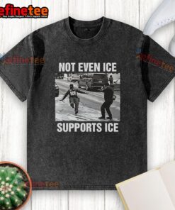 Official Not Even Ice Supports Ice Washed T-Shirt showcasing a trendy design in soft fabric, perfect for casual wear.