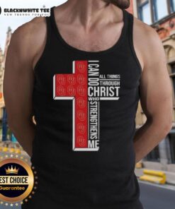 Official Oklahoma Sooners women's basketball tank top featuring 'I Can Do All Things Through Christ' design.