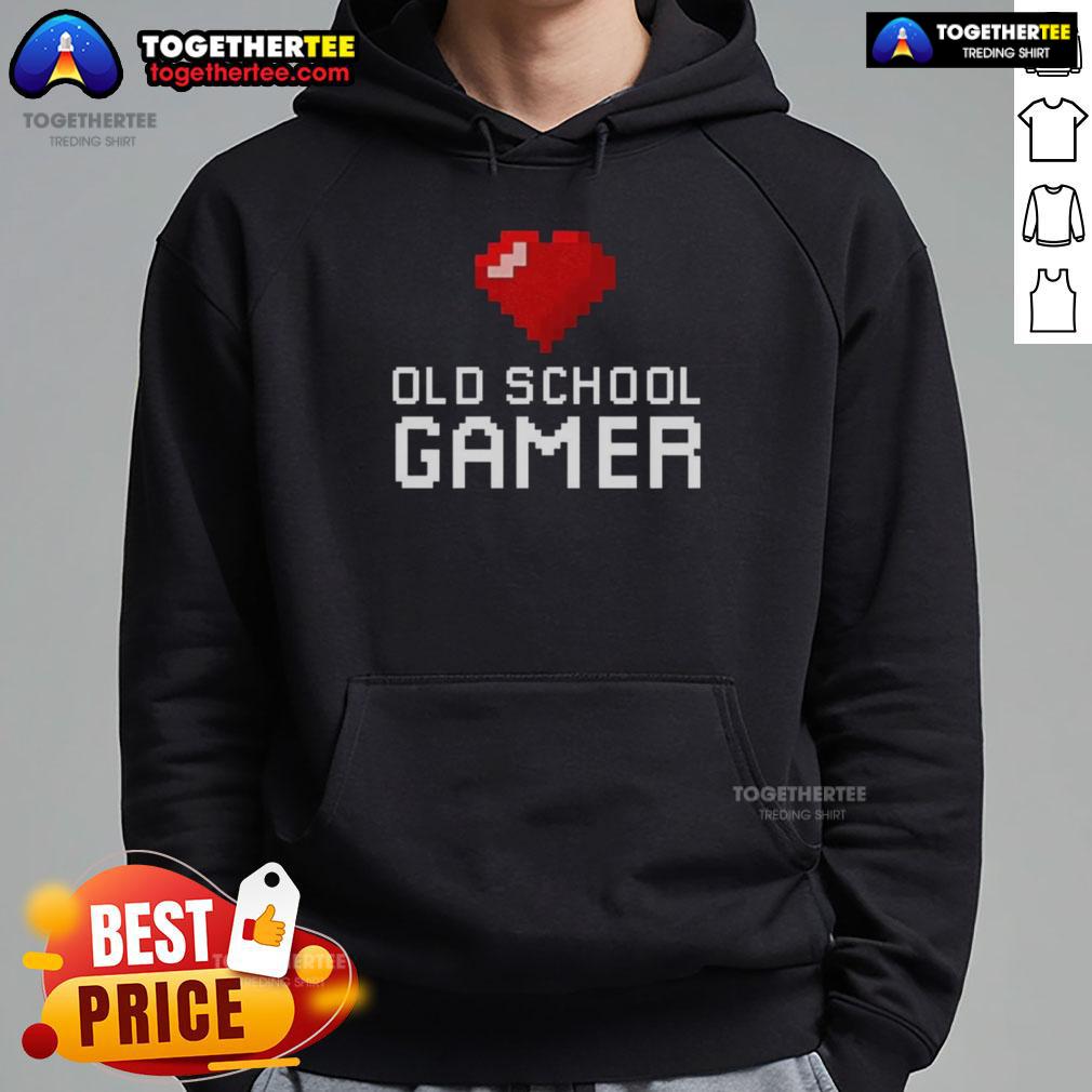 Official Old School Gamer Heart Hoodie Official Old School Gamer Heart Hoodie featuring retro gaming graphics, perfect for nostalgic gamers and cozy style.
