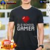 Official Old School Gamer Heart T-Shirt featuring a retro gaming design, perfect for nostalgic gaming enthusiasts.