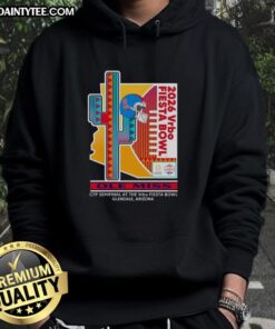 Official Ole Miss Rebels 2026 CFP Semifinal hoodie showcased at the VRBO Fiesta Bowl, perfect for fans.