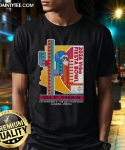 Official Ole Miss Rebels 2026 CFP Semifinal Vrbo Fiesta Bowl T-Shirt featuring team logo and vibrant colors.