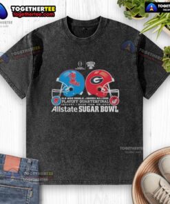 Official Ole Miss Rebels X Georgia Bulldogs Playoff Quarterfinal January 1, 2026 helmet washed t-shirt design.