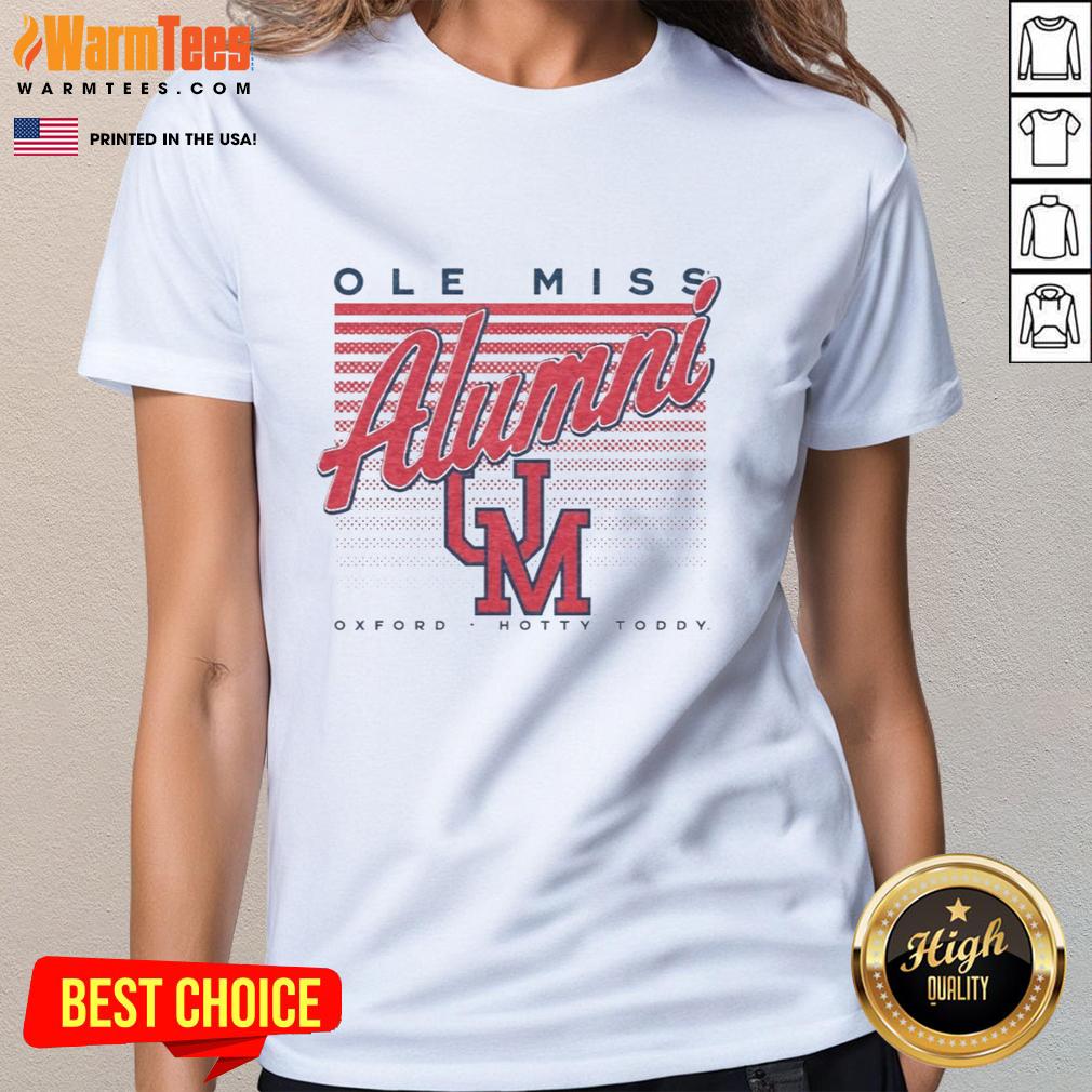 official-ole-miss-retro-stripe-alumni-oxford-hotty-toddy-ladies-tee Official Ole Miss Retro Stripe Alumni Oxford Hotty Toddy Ladies Tee in vibrant colors, perfect for passionate fans.