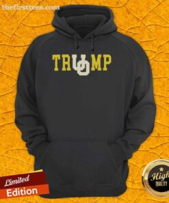 Official Oregon Ducks Football x Trump Logo Hoodie featuring vibrant graphics and a comfortable design for fans.