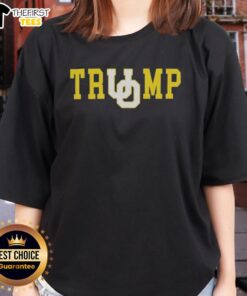Official Oregon Ducks Football x Trump logo ladies tee showcasing vibrant team colors and stylish design for fans.