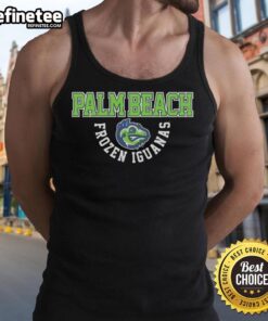 Official Palm Beach Frozen Iguanas tank top featuring vibrant design and tropical colors, perfect for warm weather fashion.