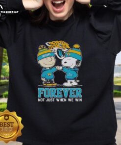 Official Peanut Snoopy Charlie Brown Jacksonville Jaguars sweatshirt - Forever Not Just When We Win design.