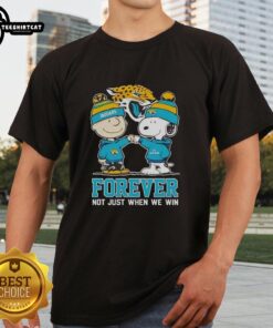 Alt Text: Official Peanut Snoopy Charlie Brown Jacksonville Jaguars Forever T-Shirt, perfect for loyal fans, not just for wins.