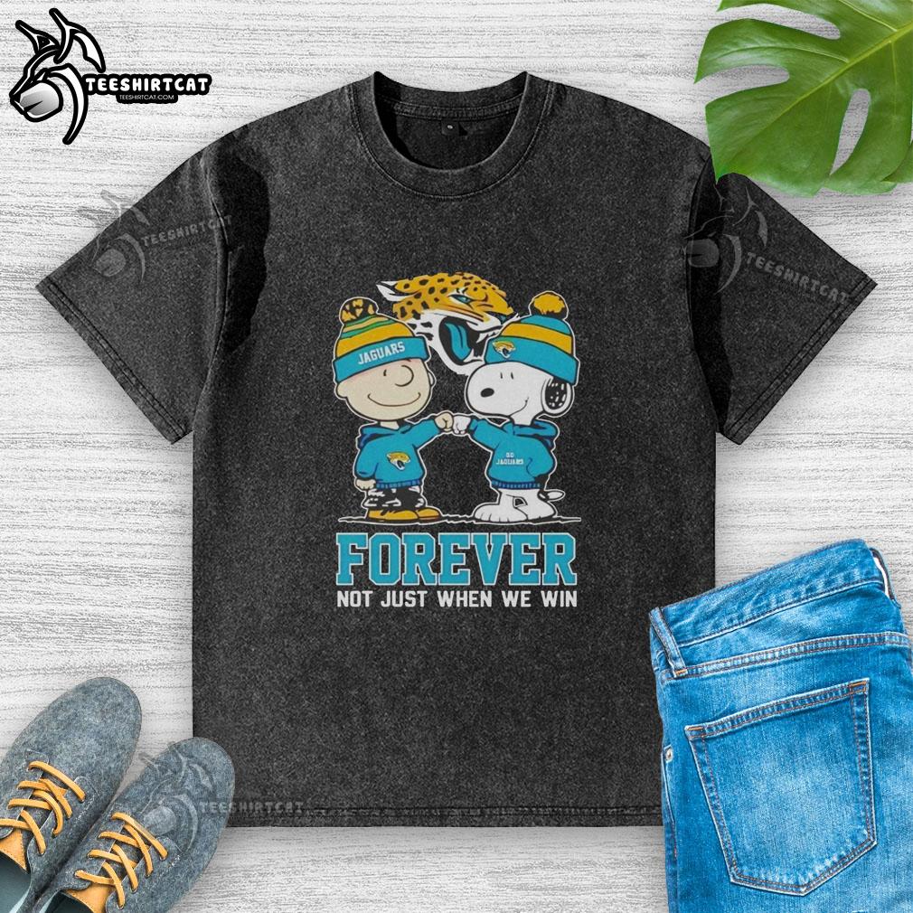 official-peanut-snoopy-charlie-brown-jacksonville-jaguars-forever-not-just-when-we-win-washed-t-shirt Alt Text: Official Peanut Snoopy Charlie Brown Jacksonville Jaguars Forever T-Shirt in a stylish washed design for fans.