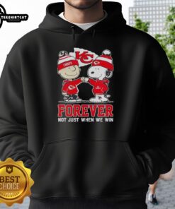 Official Peanut Snoopy and Charlie Brown Kansas City Chiefs hoodie, celebrating fandom beyond just winning.