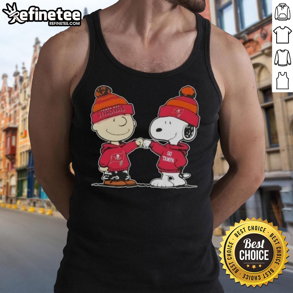 official-peanuts-charlie-brown-fist-bump-snoopy-x-tampa-bay-buccaneers-football-tank-top Alt Text: Official Peanuts Charlie Brown fist bump with Snoopy on Tampa Bay Buccaneers football tank top design.