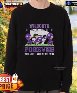 Official Peanuts Kansas State Wildcats Forever Sweatshirt showcasing team spirit, perfect for fans celebrating every game.