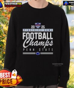 Official Penn State Nittany Lions Pinstripe Bowl Champions 2025 Sweatshirt featuring team logo and vibrant colors.