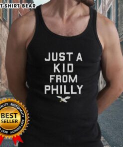 Alt Text: Official Philadelphia Eagles Just A Kid From Philly tank top featuring team colors and logo, perfect for fans.