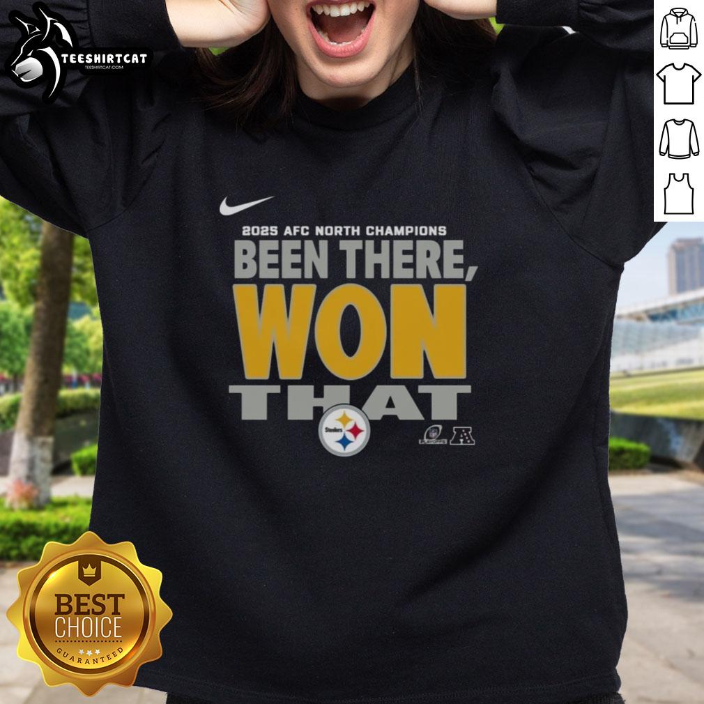 official-pittsburgh-steelers-2025-afc-north-champions-sweatshirt Alt Text: Official Pittsburgh Steelers 2025 AFC North Champions sweatshirt featuring team logo and championship design.